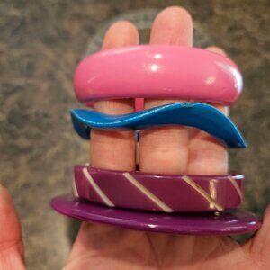 Lot of 4 80s style retro chunky bangle bracelets